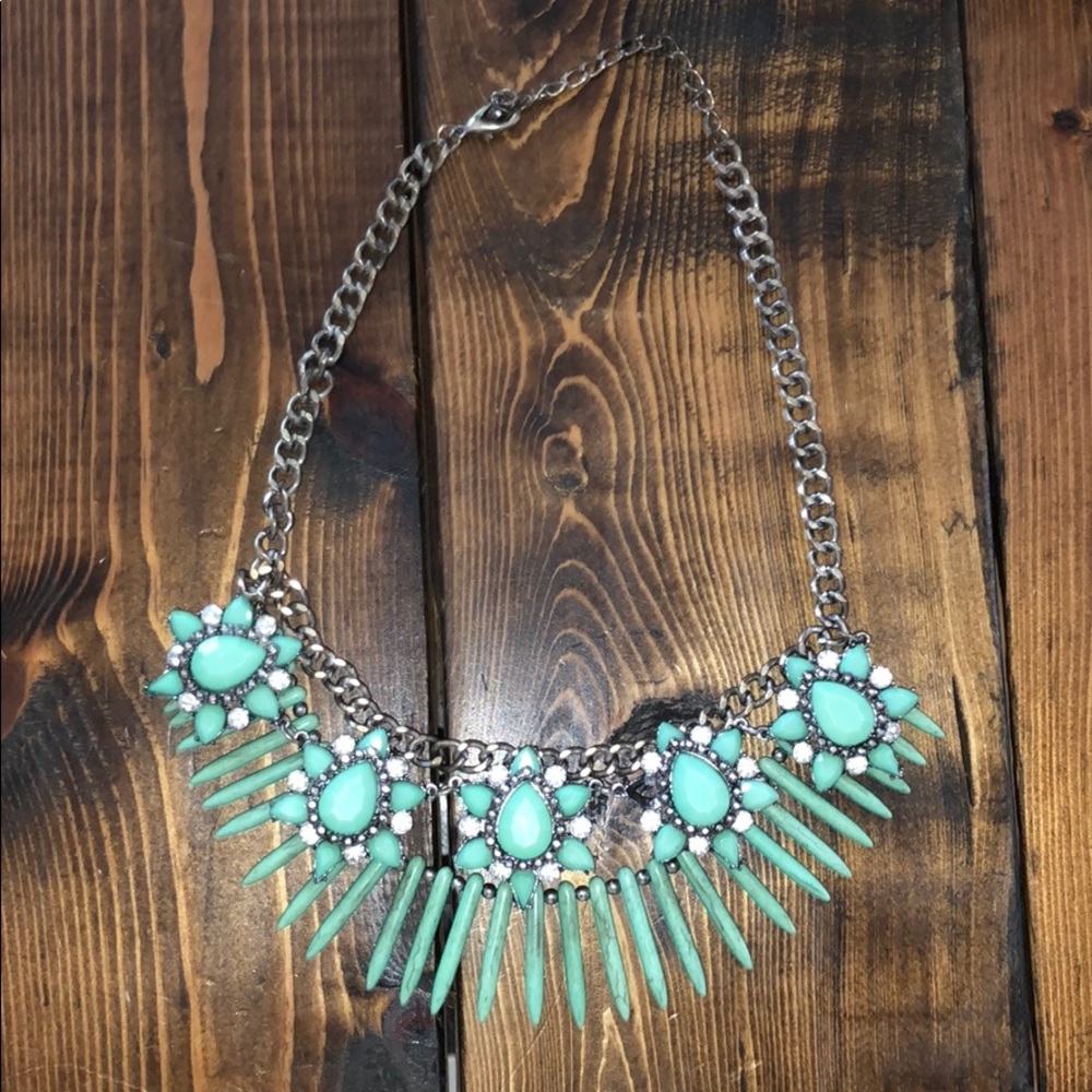 Aqua statement necklace